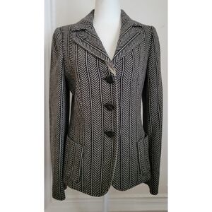 Armani Collezioni Black and White Patterned Blazer